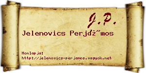 Jelenovics Perjámos névjegykártya